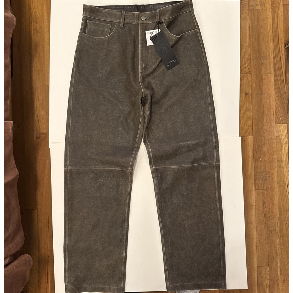 Zara Man Men's 100% Leather Pants Size 31 NWT